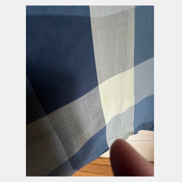 VINTAGE - Blue and Cream Checkered Drape Coat - Picture 13 of 13